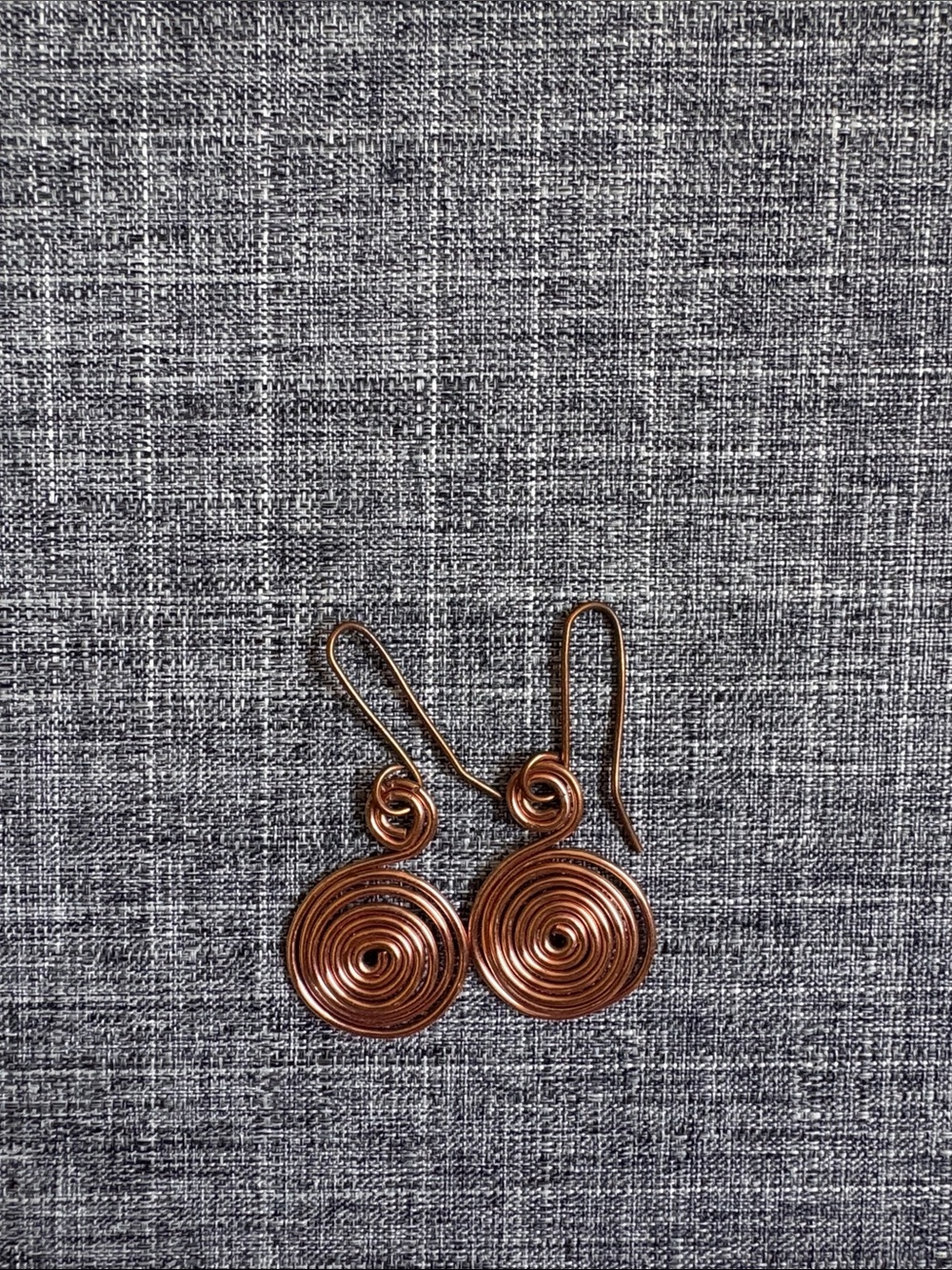 Spiral Wire Drop Earrings - Copper Tone